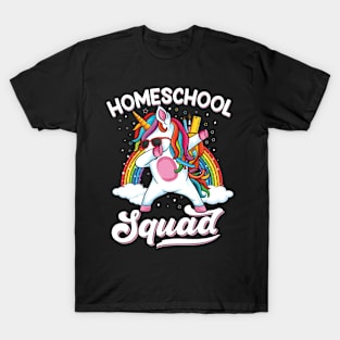 Homeschool squad dabbing unicorn homeschool T-Shirt